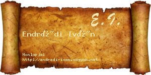 Endrédi Iván névjegykártya